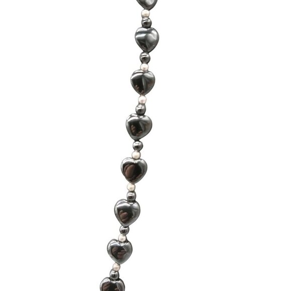 Danbury Mint Sterling Black Onyx Heart Pendant Necklace Beaded Gemstone 925 24" - Picture 9 of 16